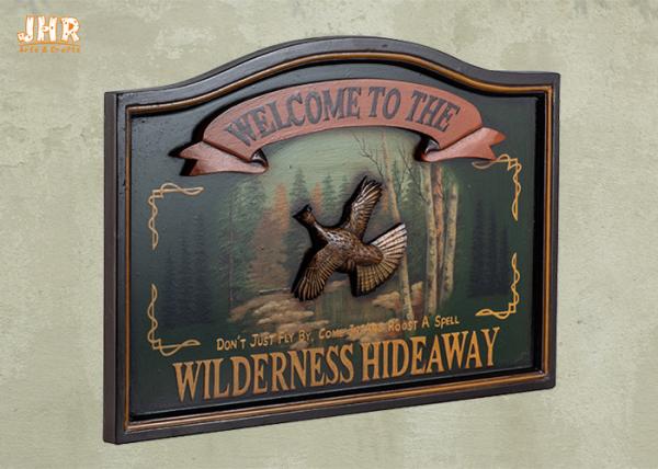 MDF Animal Wall Decor Wooden Wall Plaques Antique Wood Pub Signs Resin Duck