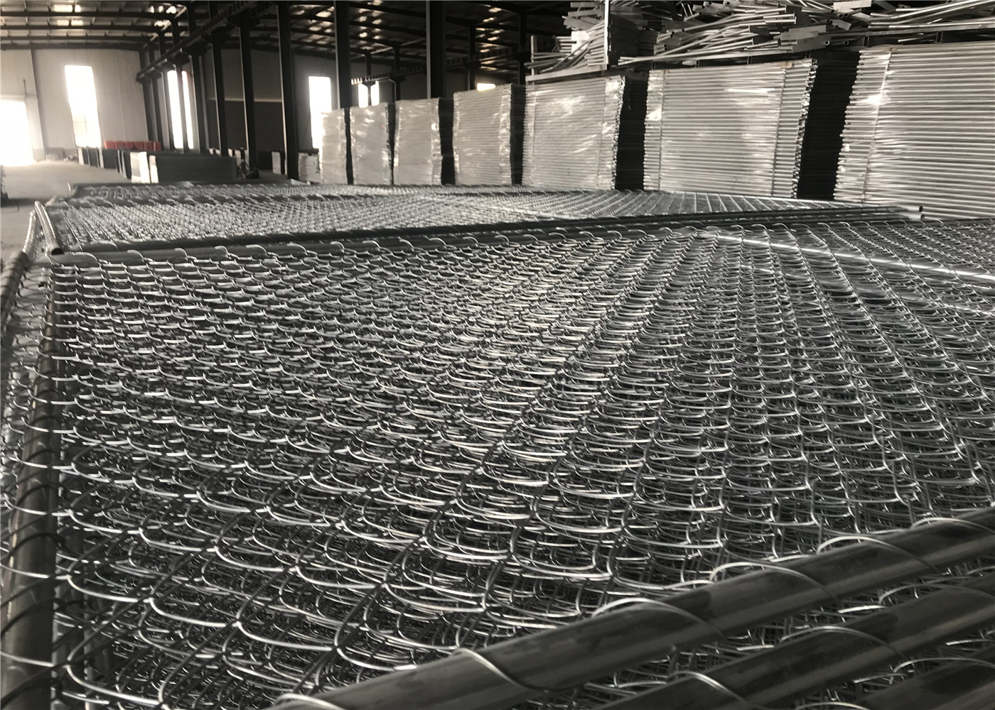 Temporary Construction Fence Panels 6'x10' height horizontal brace mesh 50mm x 50mm x 2.5mm diameter