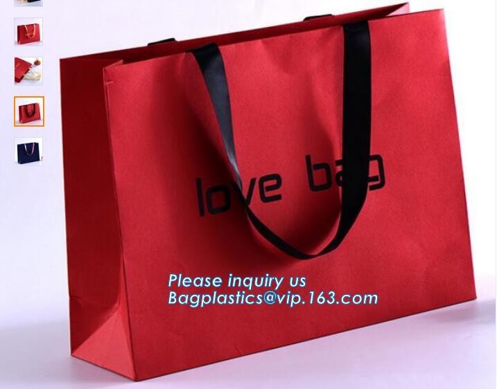 Luxury paper bags with handles Different Sizes,250gsm art paper shopping carrier bag custom printing with handle rope