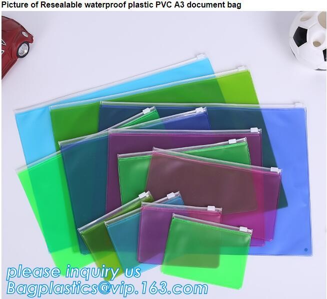 pvc Zip lockkk document file bag,Three-dimensional PVC Document Bag File Zipper Bag with Front Label Pocket bagplastics pac