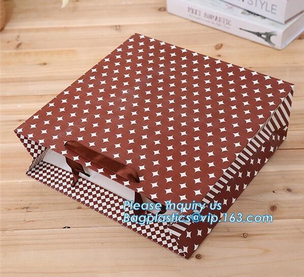 Luxury paper bags with handles Different Sizes,250gsm art paper shopping carrier bag custom printing with handle rope