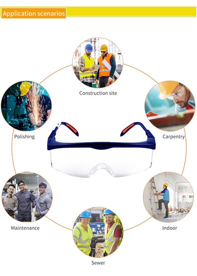 38g Dustproof Industrial Safety Medical Goggles Clear PC Protective For Gas Cutting