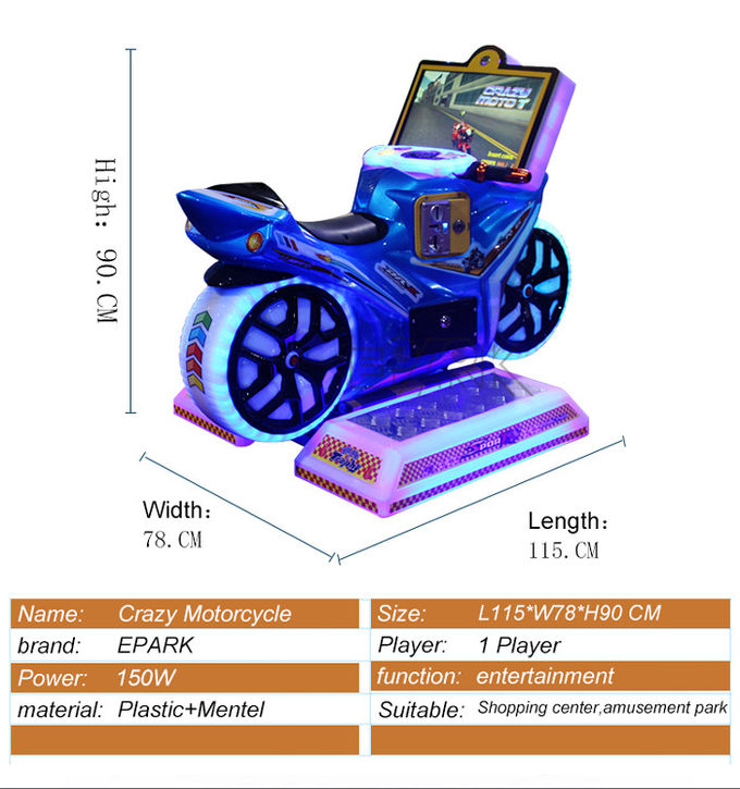 3d Motorcycle Video Racing Game Machine 150W Coin Operated