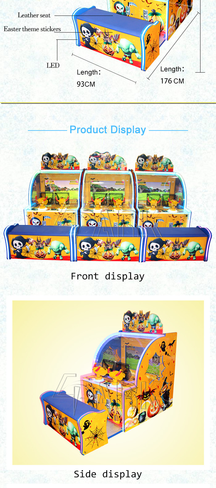 Children Play Ball Shooting Arcade Machines Wood + Platic Material