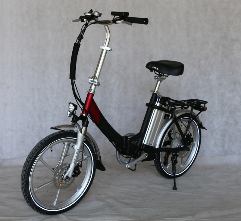 Aluminum Alloy Frame 20" Female Folding Electric Bicycle 6 Speed With Integrated Wheel