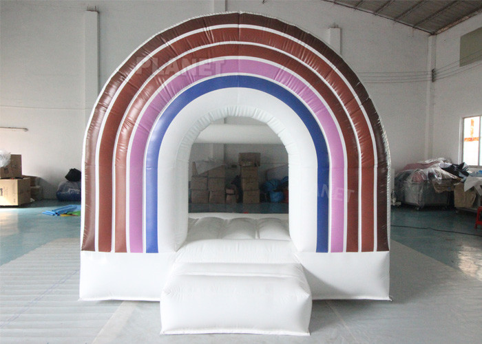 Home Baby Jumping Castle Inflatable Pastel Rainbow Boho Bounce House For Party Rental