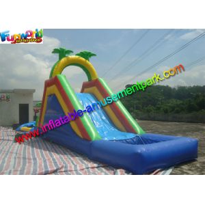 China Customized Palm Tree Inflatable Water Slide Pool , Swimming Pool Slide With PVC on sale China Customized Palm Tree Inflatable Water Slide Pool , Swimming Pool Slide With PVC on sale