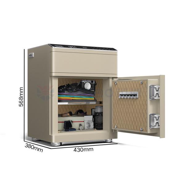 ISO9001 ISO14001 Solid Steel Double Alarm Smart Safe Box With Fingerprint Auto