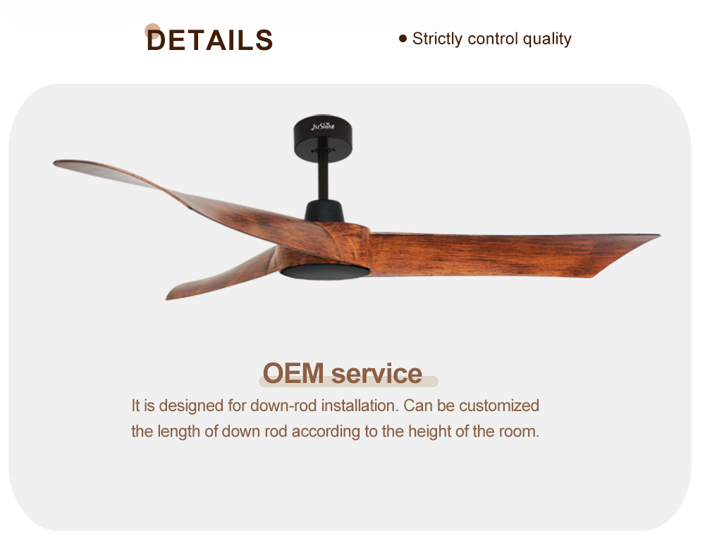 Remote Control 54" 1stshine Ceiling Fan with Silent Motor and 3 ABS Blades OEM
