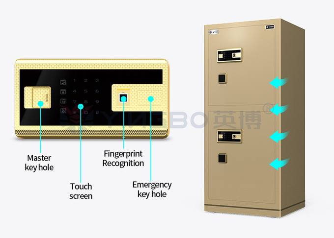 YINGBO Solid Steel Dual Alarm Luxury Office Safe Box Fingerprint Lock YB/N7-150D