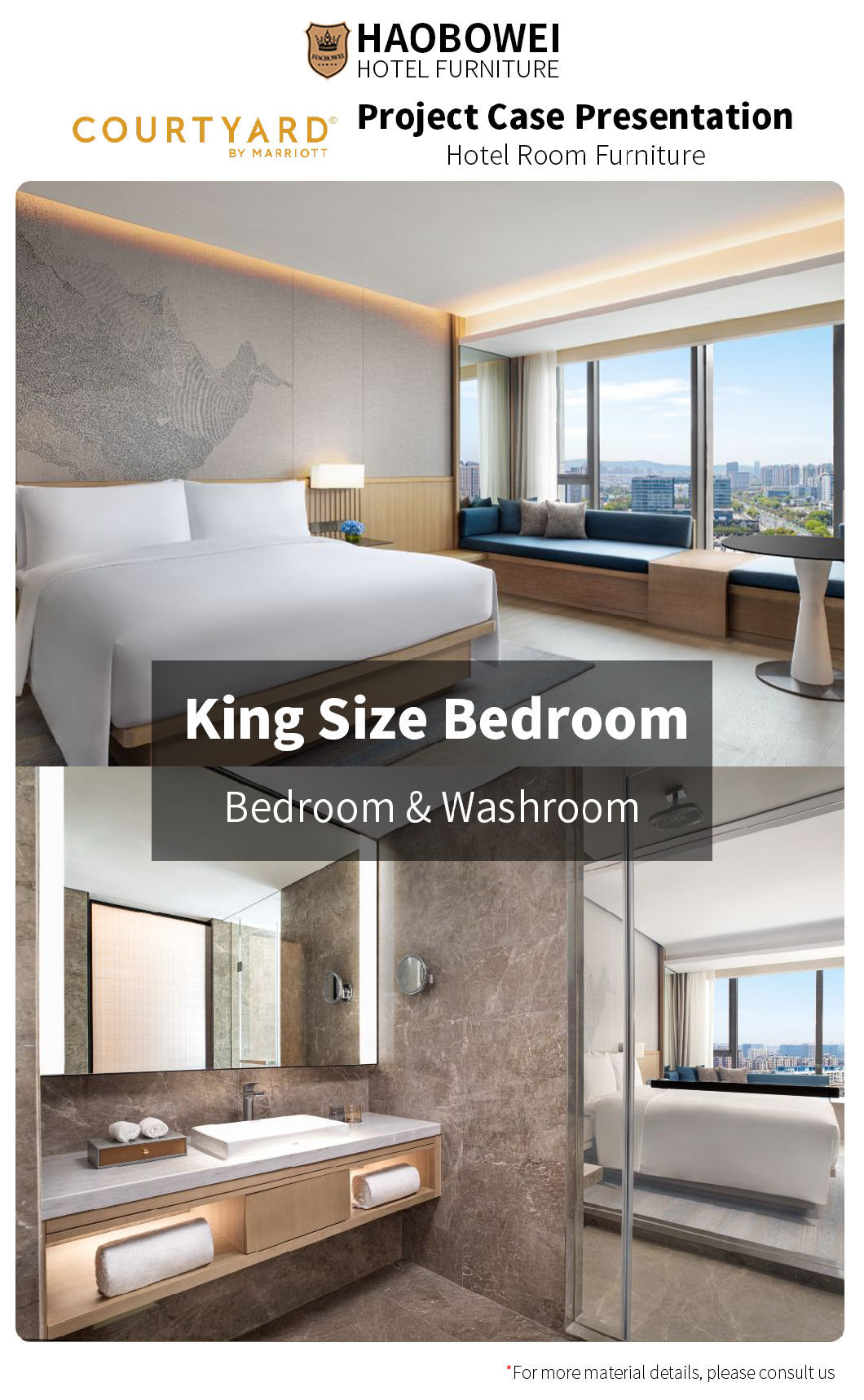 Furniture China Marriott Modern Luxury Hotel Standard King Size Bedroom Set Headboard