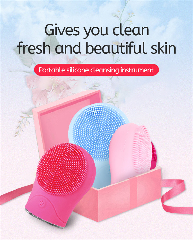 Customize Electric Silicone Facial Cleansing Brush Face Vibrating Massager Deep Cleaning Brush