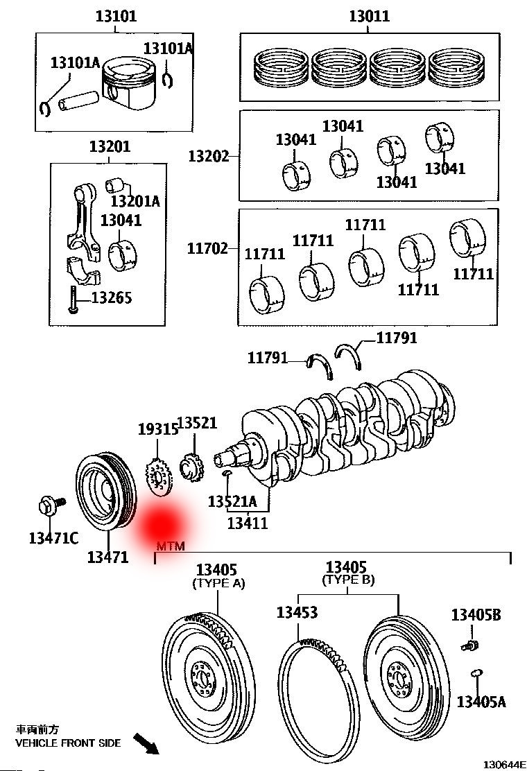 OEM 13470-22021 13470-0D010 BELT PULLEY, CRANKSHAFT FOR TOYOTA AVENSIS