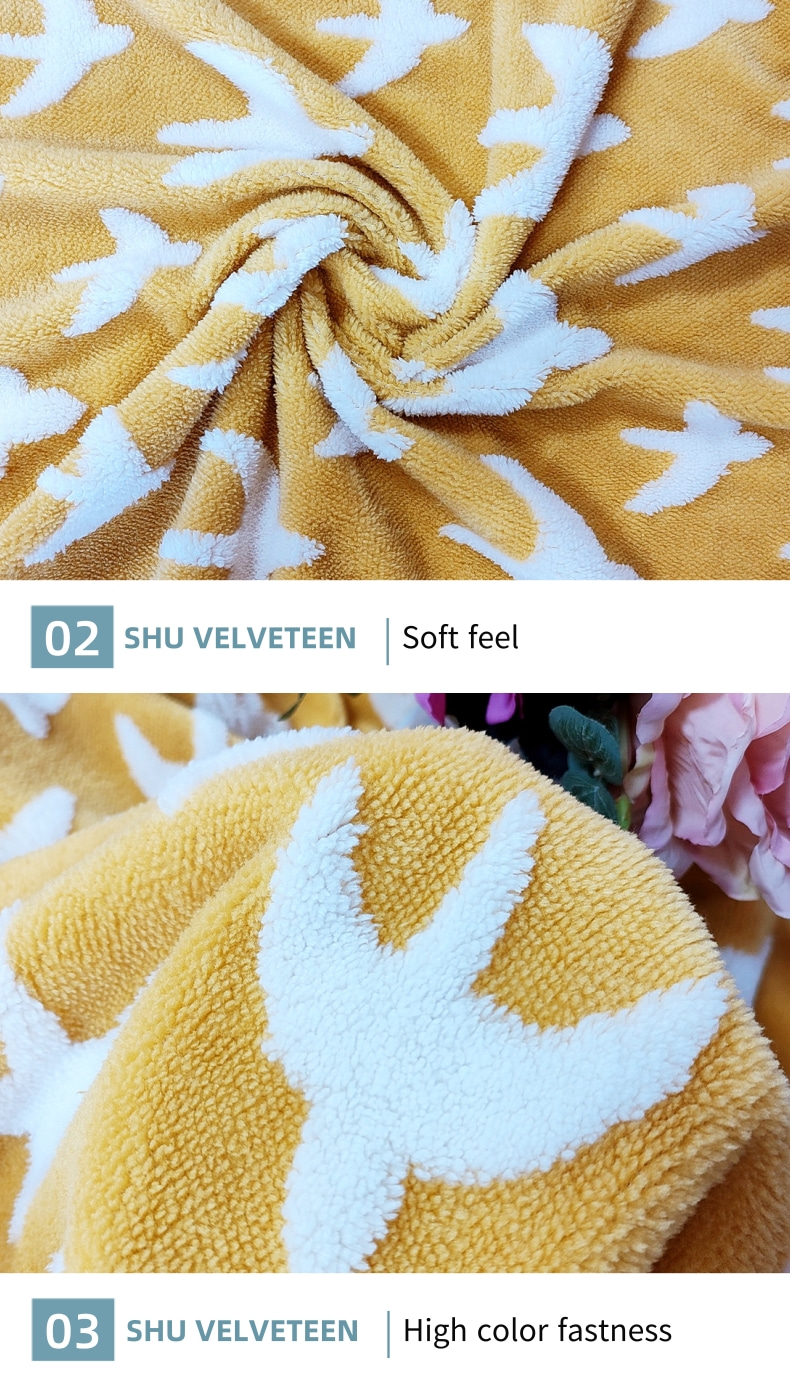 Jacquard Shu Velveteen Fabric 300gsm For Coat Sofa Cover 100% Polyester Plush Fleece Fabric