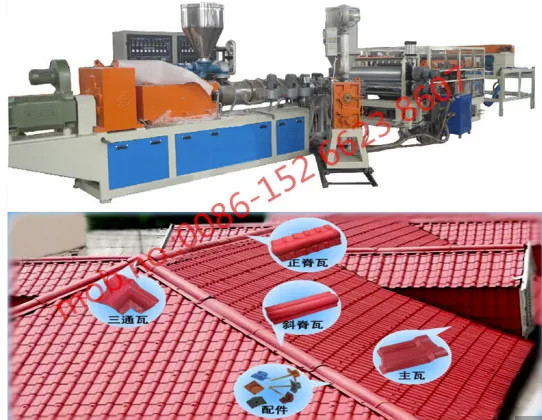 PVC Corrugated Roofing Sheet Extrusion Machine , Plastic Plate Extrusion Line