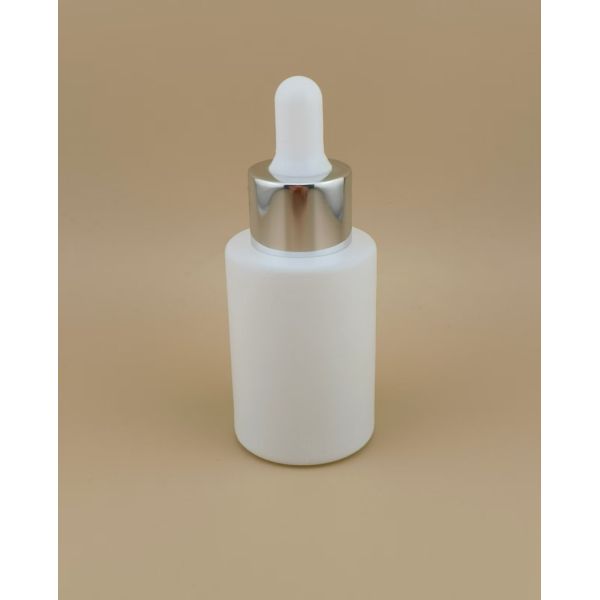 Quality New Design Matte White Smooth Round Dropper Bottle K-GBL30 for Essence for sale
