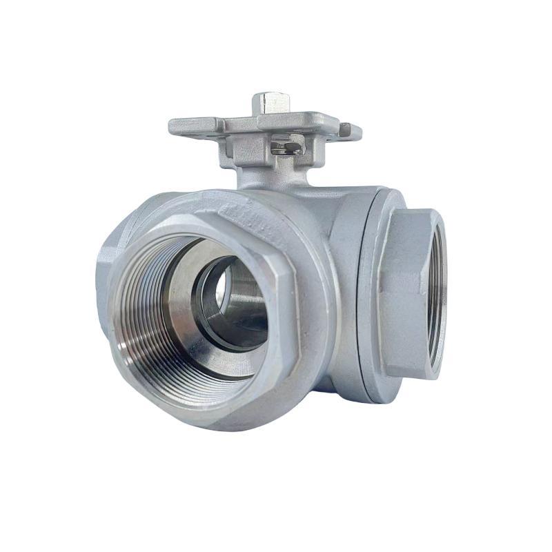 Factory Direct 304/316 Stainless Steel Three-Way High Platform Ball Valve