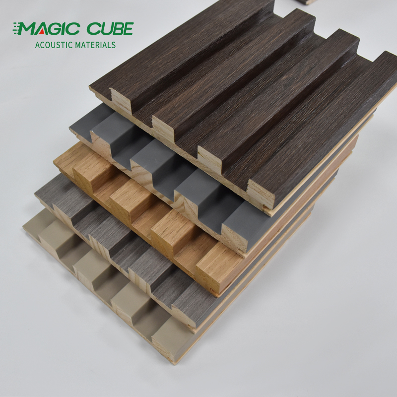 Eco-Friendly Fabric Color Style Solid Slat Panel for Interior Decoration Application