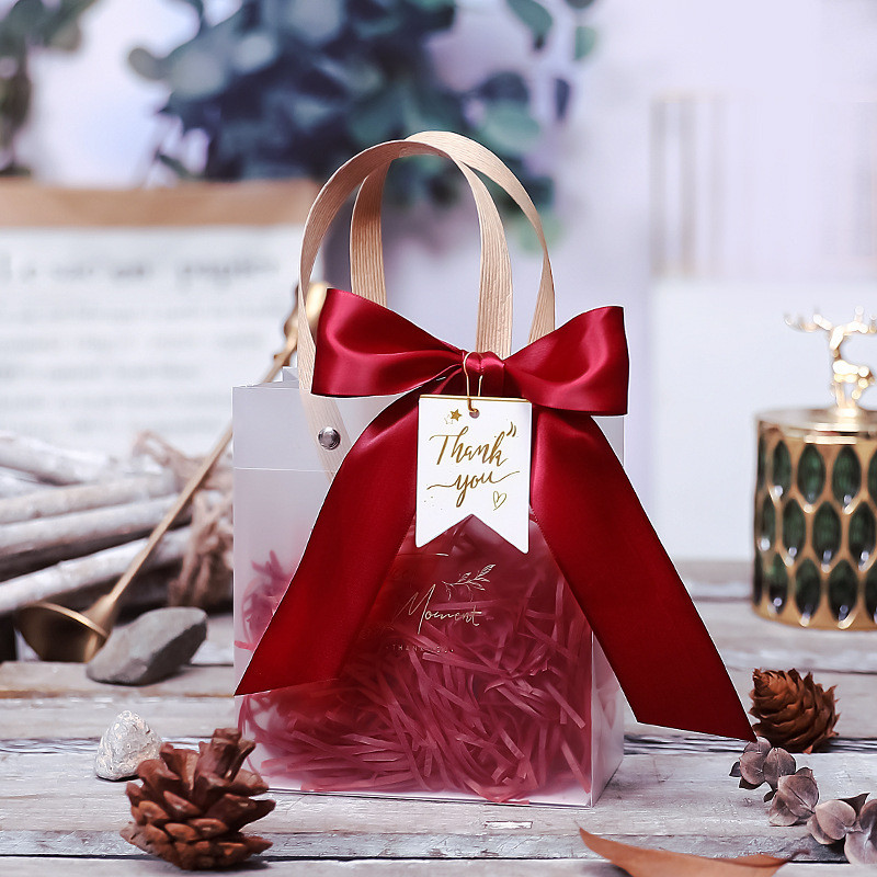 Custom Printed High-end Transparent Gift Packaging Bags Frosted Bag Birthday Gift Teacher's Day Gift