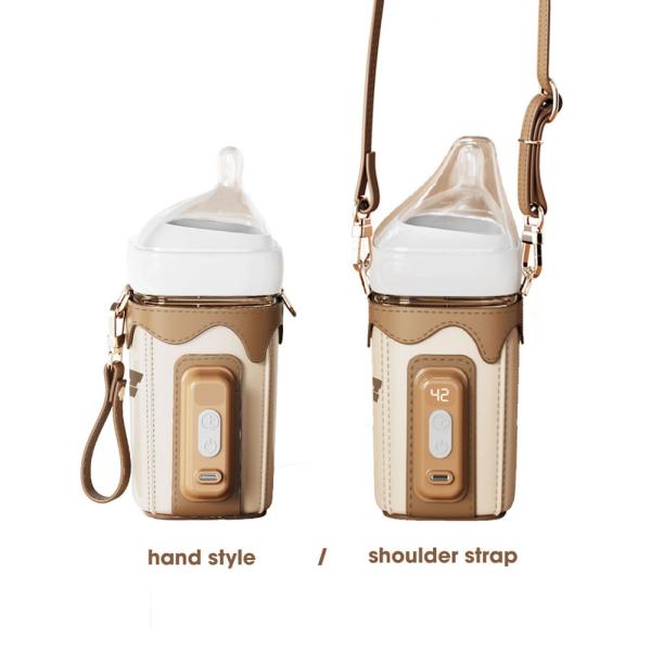 PU leather Electric Baby travel milk warmer Quick Temperature Heating Sleeve