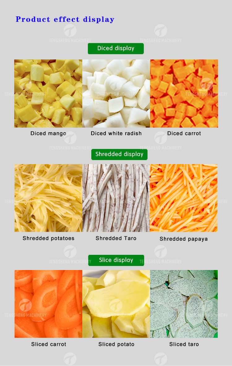 Stainless Steel Potato Vegetable Dicer Machine Rotating Bezel Nonexpendable