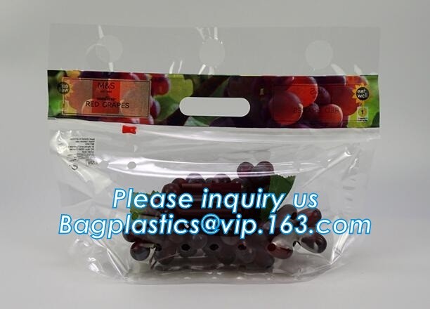 frosted reclosable zipper plastic bags with slider k, round bottom slider grape bag/table grape bag used in graper