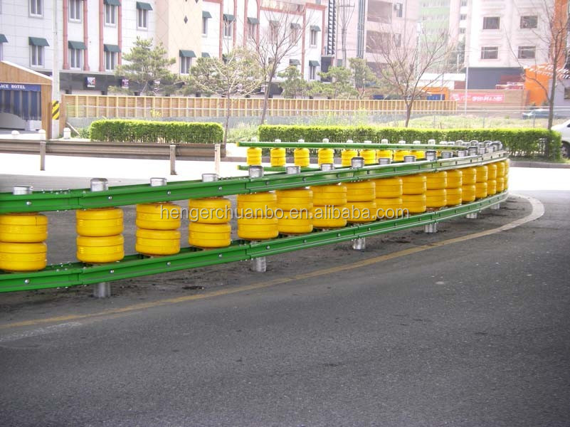 SB Certificated Yellow Highway Safety Roller Barrier Guardrail U Shape Frame
