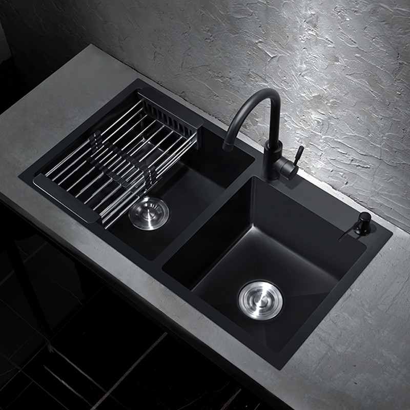 Double Bowl Vegetable Washing Sink 201 304 Stainless Steel Material