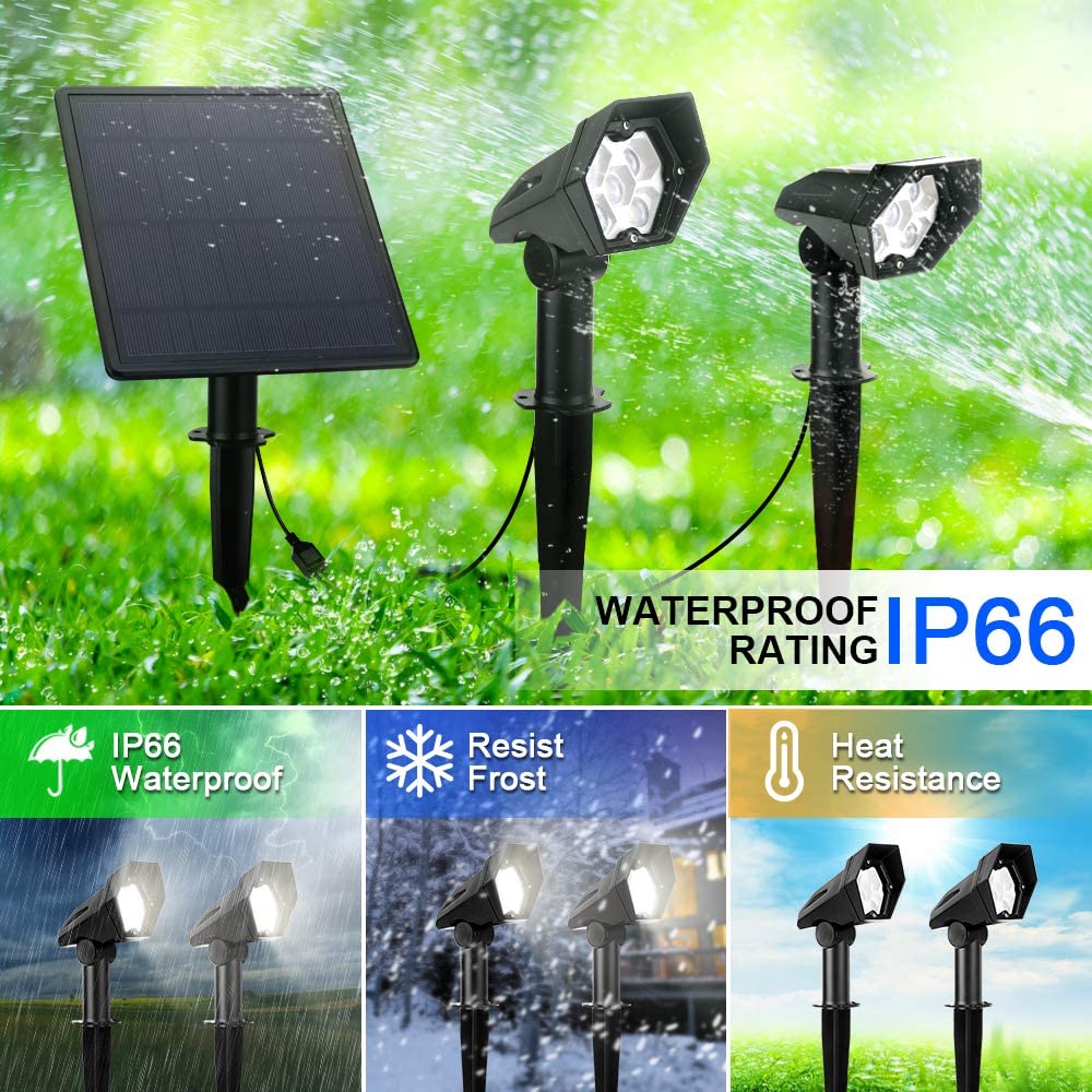 RGB landscape light color changing low voltage outdoor solar spotlight
