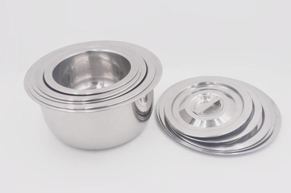 8pcs Wholesale stainless steel cooking pans no-magenic soup bowl with luxury lid