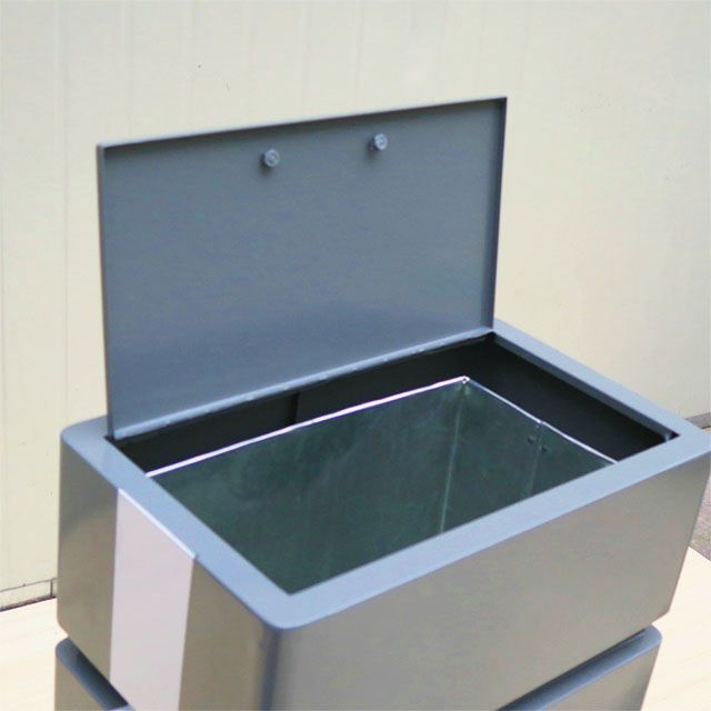 2020 New Design Outdoor Galvanized Steel Rectangular Trash Can Powder Coated Waste Bin