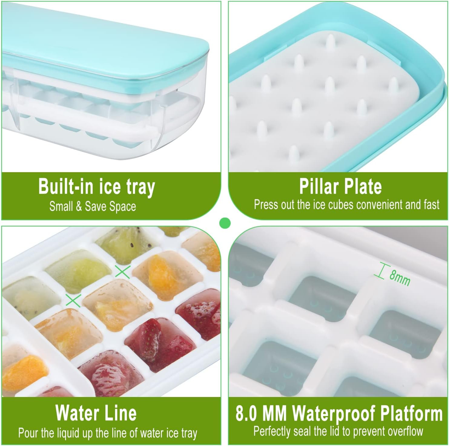 Multipurpose Silicone Ice Molds Tasteless Reusable Spill Proof