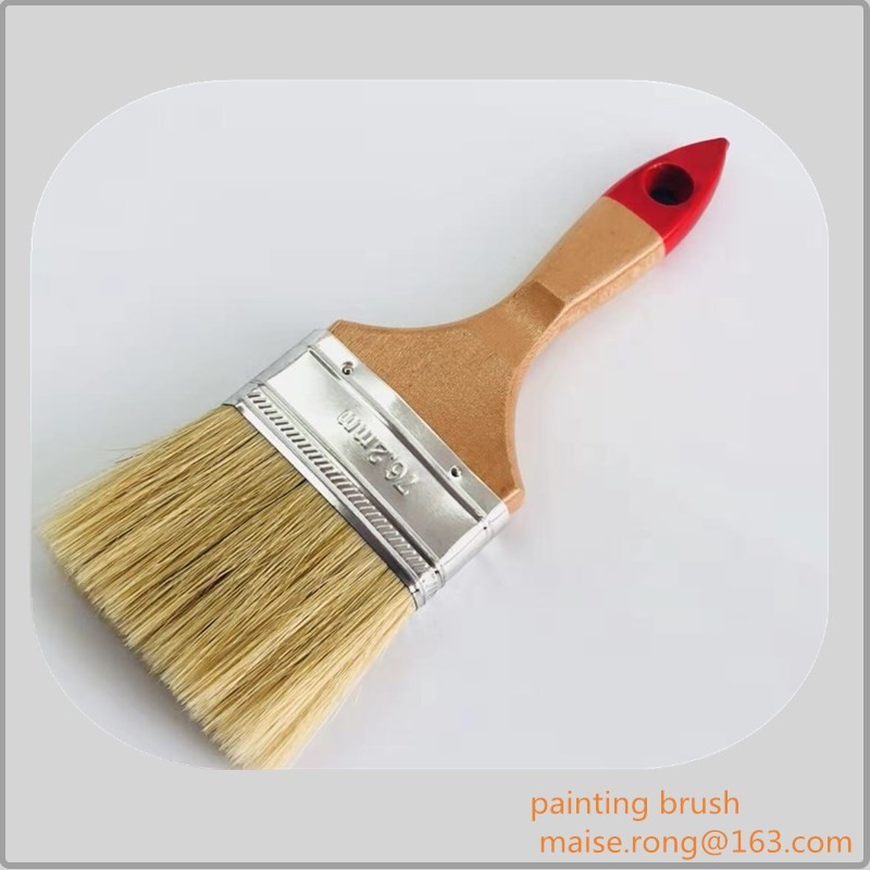 5 Inch Wooden Funiture Painting Flat Paint Brush With Hair Length 63mm