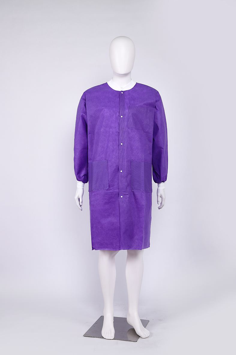 S&J Factory Price Lab Coat Waterproof Non Woven Disposable Lab Coat Hospital Nursing Disposable Gown