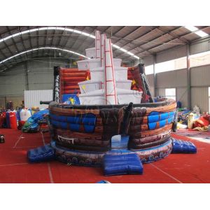Pirate Ship Style Inflatable Dry Slide In 10x6x3m / Customized Size