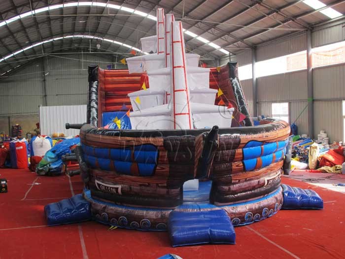 Pirate Ship Style Inflatable Dry Slide In 10x6x3m / Customized Size