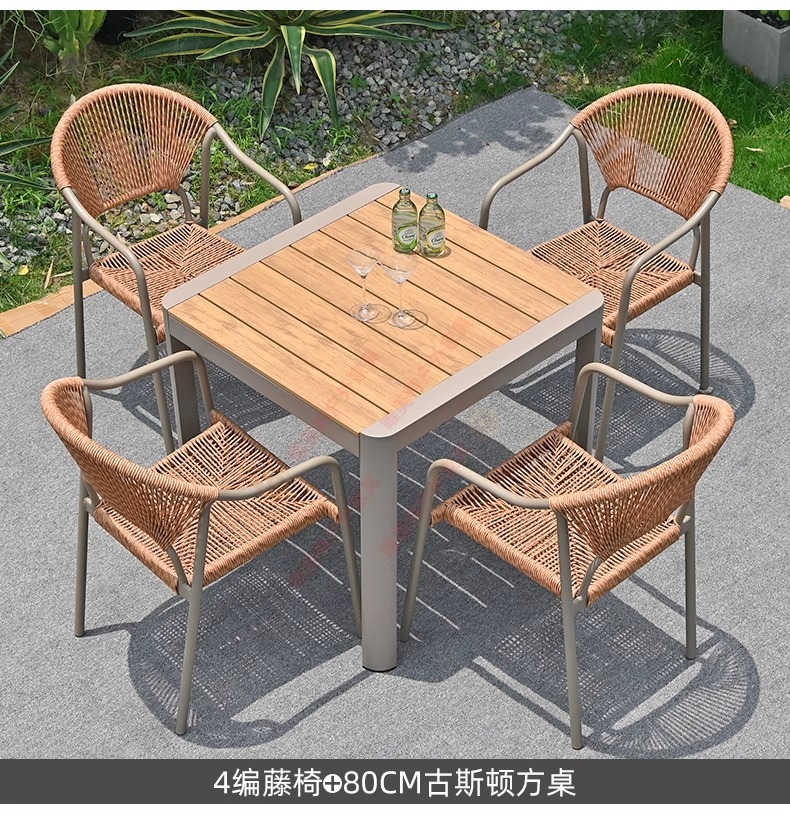 "Outdoor Table and Chairs Set, Waterproof and Sunproof Garden Patio Furniture, Rattan Wicker Chair Combination for Villa, Balcony, Terrace, and Open