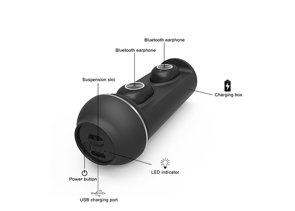 TWS Bluetooth Earphone Buds Automatic Pairing Mini Wireless With 400mah Charging Case