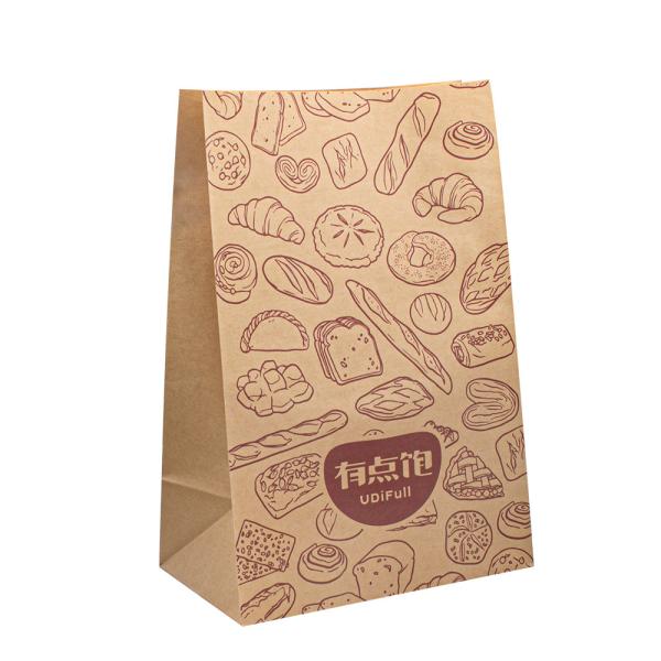 Brown/White Customized Kraft Paper Packing Bags 100% Printing Area Biodegradable