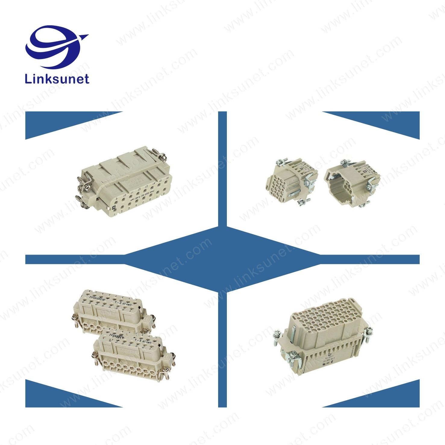40A Harting Modular heavy duty 2pin female Gray Copper Alloy Connectors Industrial Wire Harness