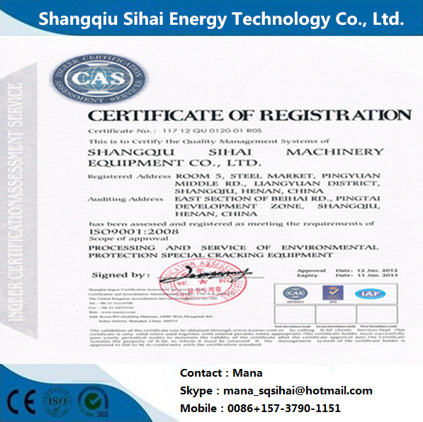 380V Used Plastic Tyres Recycling Machine For Fuel Oil Carbon Black Directly Heating