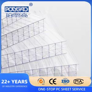 Transparent Eco-friendly X-structure Multiwall Polycarbonate Sheet 16mm