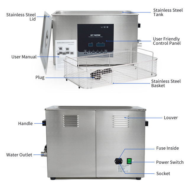 27L 40kHz Ultrasonic Cleaning Machine Stainless Steel SUS304 tank