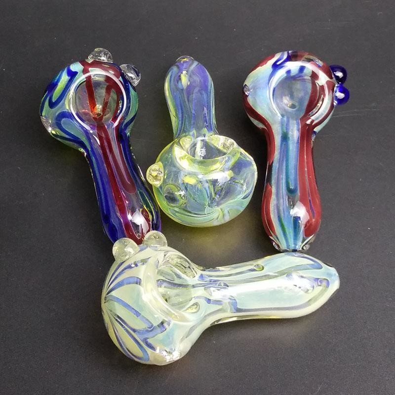 3.5" Glass Hand Pipes Pink Ladies Collectible Tobacco Smoking Bowl