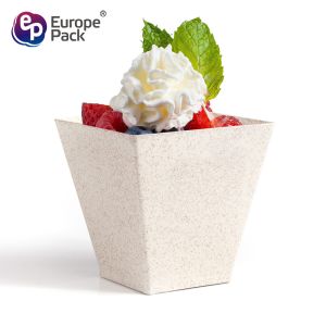 EPK wholesale new material 200ml square shape wheat biodegradable cup
