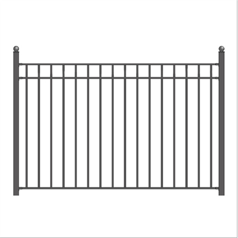 Industrial Tubular Steel Fencing Black 2100x2400mm Metal Fencing Panels