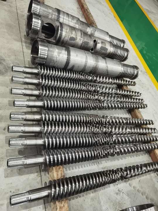 110/220 Extrusion Twin Screw For Spc Flooring Conical Twin Screw And Barrel For Pvc Extrusion