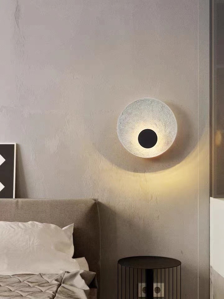 Decorative Luxury Stair Lamp Round shade Led Moon Wall Lamp For Hotel