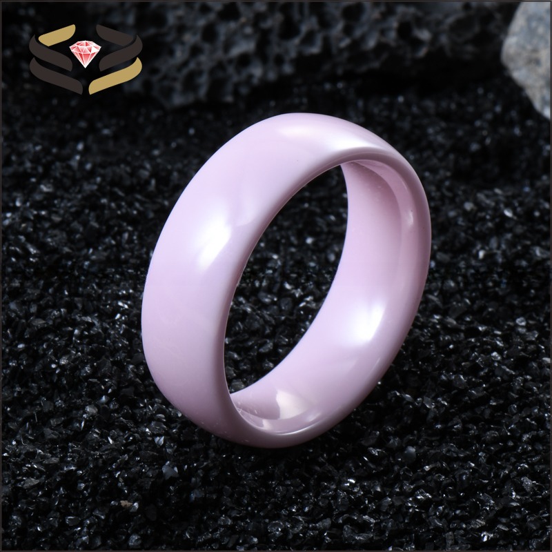 Third Party Appraisal Pink Ceramic Rings 4mm/6mm/8mm For Men And Women