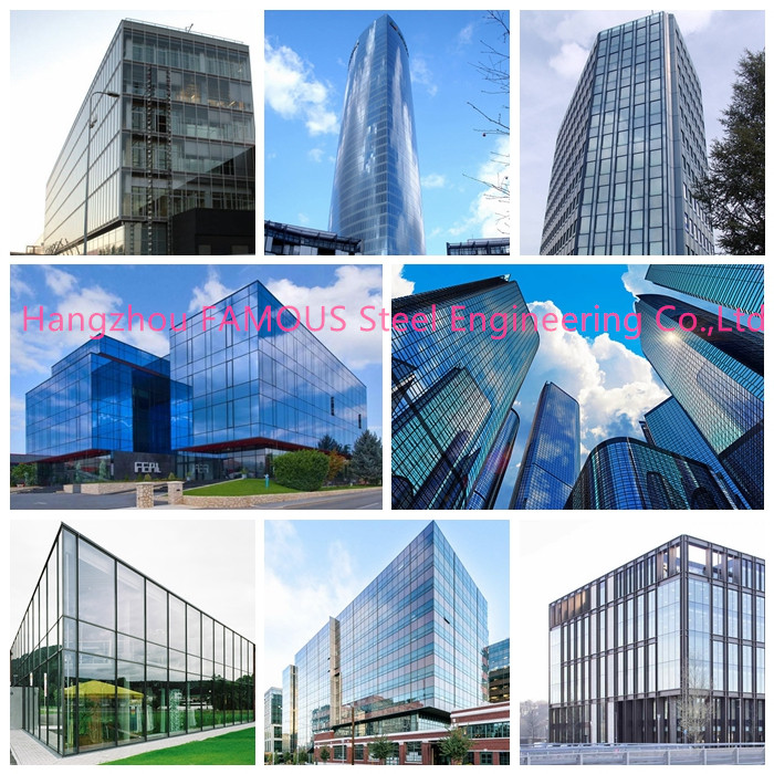 Building Exterior Shopping Mall Aluminum Glass Wall PVDF Anodized Surface